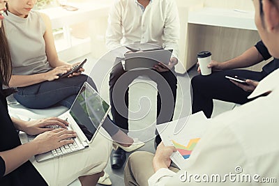 Casual busniess people meeting at modern office. Business team c Stock Photo