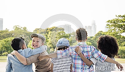 Casual Children Cheerful Cute Friends Kids Concept Stock Photo