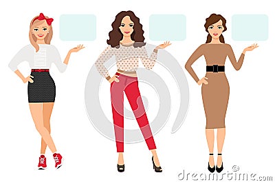 Casual fashion woman presentation Vector Illustration