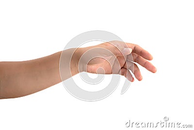 A casual hand in front of white background Stock Photo