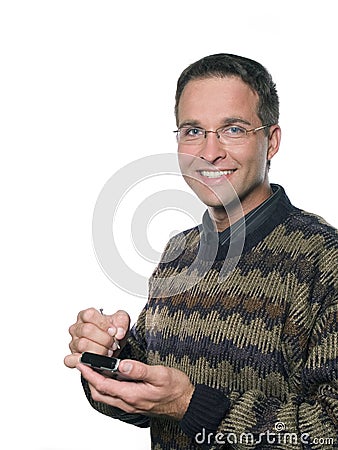 Casual happy gadget man 2 Stock Photo