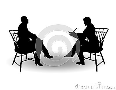 Casual Interview Meeting Cartoon Illustration