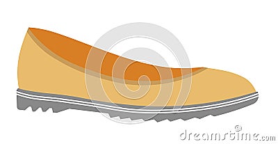 Casual loafers of soft leather on unever sole Vector Illustration