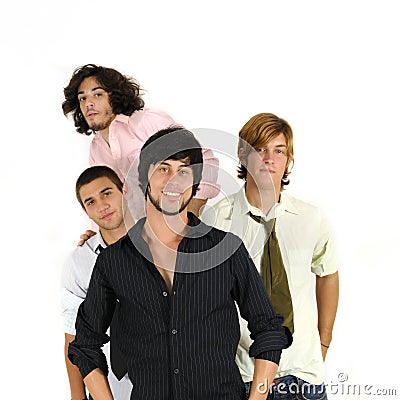 Casual male friends standing Stock Photo