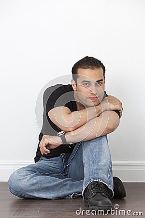 Casual Male in Jeans and T-Shirt Stock Photo