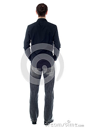 Casual Man Facing Towards The Wall Stock Photo - Image: 45586935