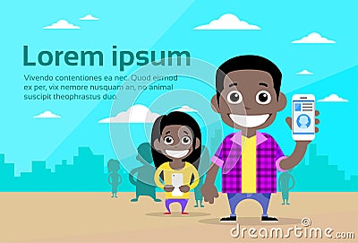 Casual Man and Woman Cartoon Couple African Vector Illustration