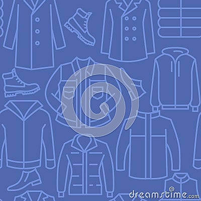 Casual mens clothing icons pattern Vector Illustration