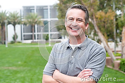 Casual portrait of a mature, happy man Stock Photo
