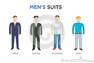 Casual set characters for use in design Vector Illustration