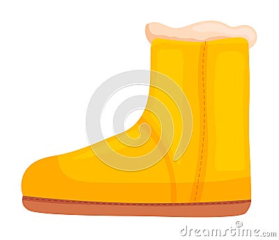 Ughi demi boot for woman isolated on white background Vector Illustration