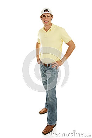 Casual Teen Male Full Body Stock Photo