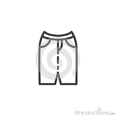 Casual women skirt line icon Vector Illustration