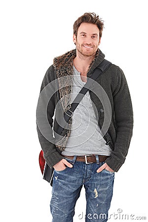Casual young man smiling Stock Photo