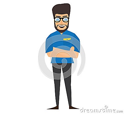 Casually handsome standing man isolated on white background. Stock Photo