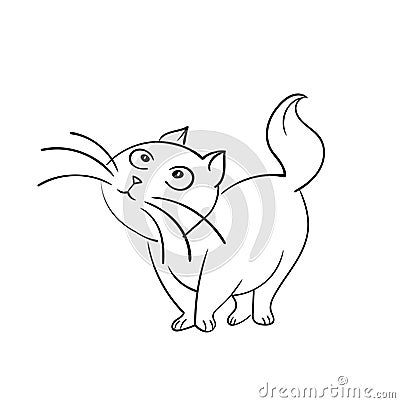 Cat, black lines. Linear design. Cats, vector illustration. Vector Illustration