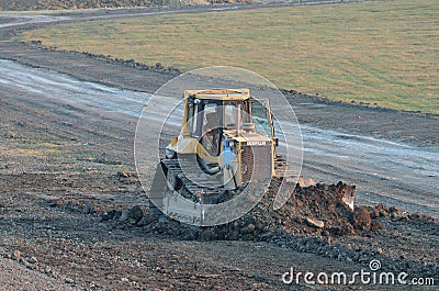 Cat bulldozer on site at work Editorial Stock Photo