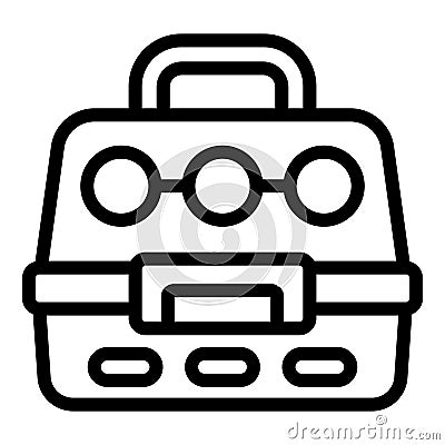 Cat carrier icon outline vector. Animal carrying box Vector Illustration