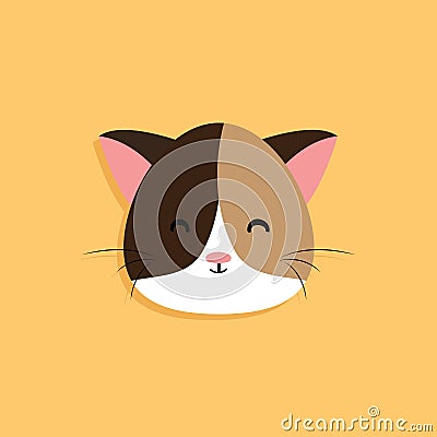 Cat cartoon face Vector Illustration