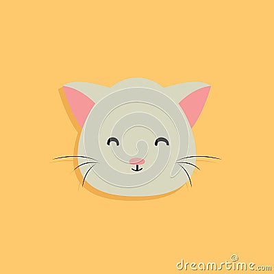 Cat cartoon face Vector Illustration