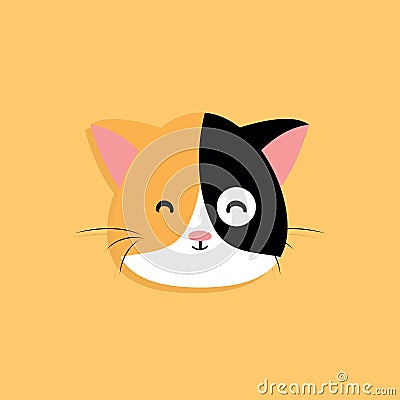 Cat cartoon face Vector Illustration