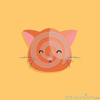 Cat cartoon face Vector Illustration