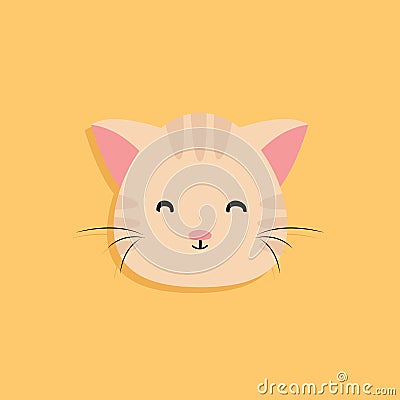 Cat cartoon face Vector Illustration