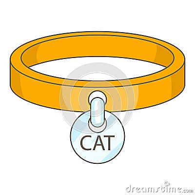 Cat collar icon, cartoon style Vector Illustration