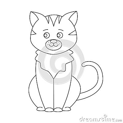 Cat for coloring book. Vector Illustration