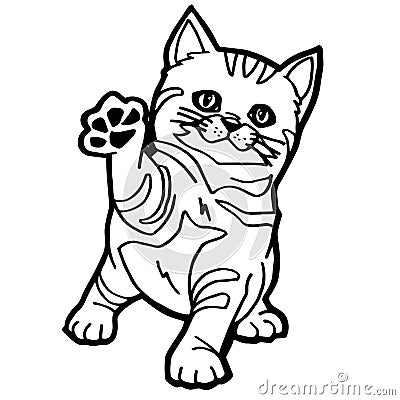 Cat Coloring Page Vector Illustration