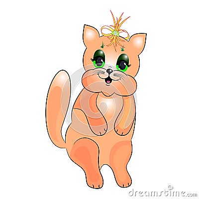 Cat cutie glamorous Vector Illustration