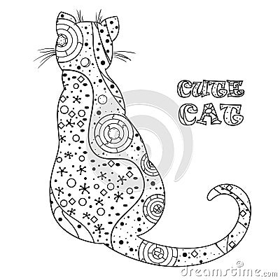 Cat. Design Zentangle. Vector Illustration