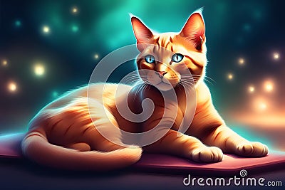 Cat digital Reallistic NENO Stock Photo