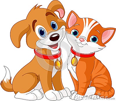 Cat and Dog Vector Illustration