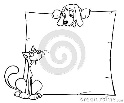 A cat and a dog Stock Photo