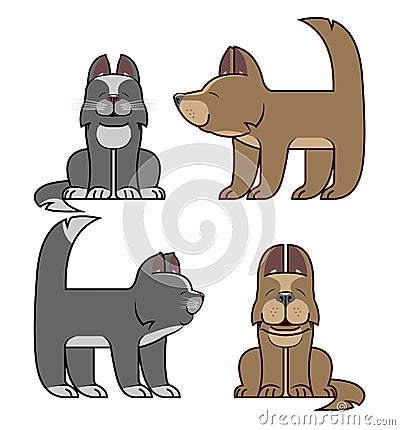 Cat and dog are friends Stock Photo