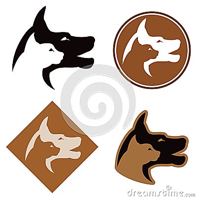 Cat and Dog Logo Vector Illustration