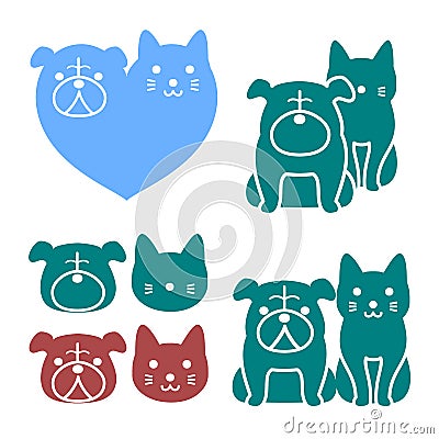 Cat and dog logos Vector Illustration