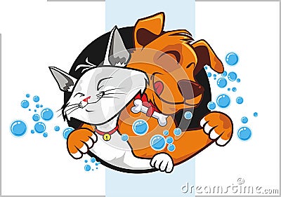 Cat dog mascot cartoon in vector Vector Illustration