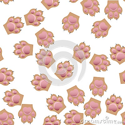 Cat and dog paw print with claws Vector Illustration