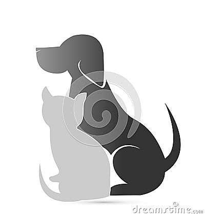 Cat and dog pet clinic icon Vector Illustration