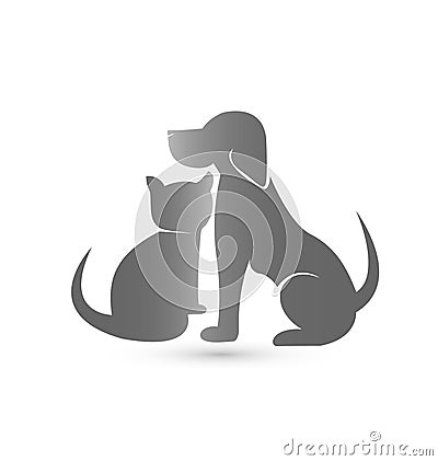 Cat and dog pet clinic icon Vector Illustration