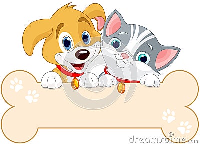 Cat and Dog Sign Vector Illustration