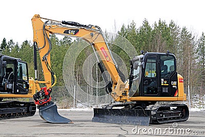 Cat 308E2CR Mini Hydraulic Excavator Editorial Stock Photo