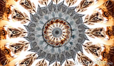 Cat eyes Banner Kaleidoscope Fractal Stock Photo