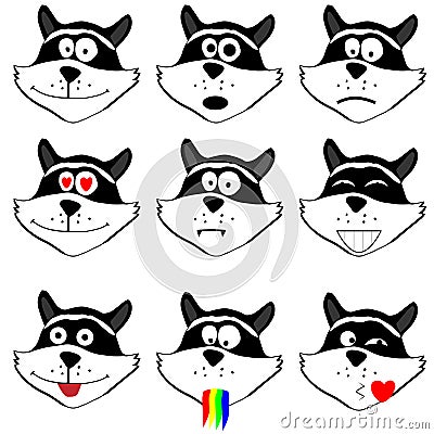 Cat face emoticon isolated background Stock Photo