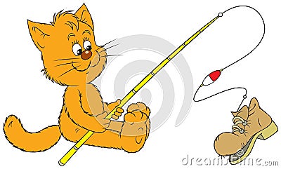 Cat fisher Vector Illustration