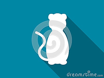 Cat flat icon with long shadow. Lion. Vector Vector Illustration
