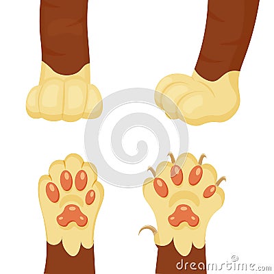 Cat foot cartoon vector illustration isolated on white background Vector Illustration