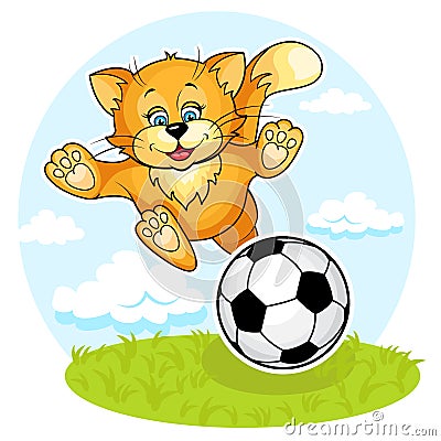 Cat footboler Vector Illustration